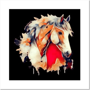 Horse head Tie Dye art Posters and Art